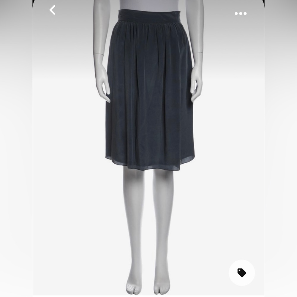 SOLER Silk Knee Length Skirt Pleated 100% Silk